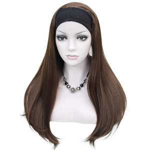 Aimole Long Straight 3/4 Women's Wigs Hair Piece Synthetic Hair with Black Headband (31)