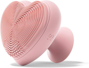 Heart Face Clean Pro? Electric Facial Cleansing Brush - Silicone Facial Scrubber for Acne - IPX7 Waterproof Rechargeable Exfoliator with Slip-Free Grip &amp 3 Speed Settings - Phthalate-Free - Rose