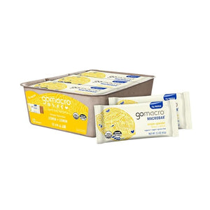GoMacro MacroBar Organic Vegan Protein Bars - Lemon + Lemon (2.3 Ounce Bars 12 Count)