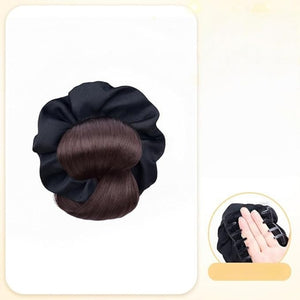 Hair Bun Hairpiece Claw Clip in Bun Chignon Fake Ponytail Hair Extension Wig for Women Daily Party (Dark Brown)
