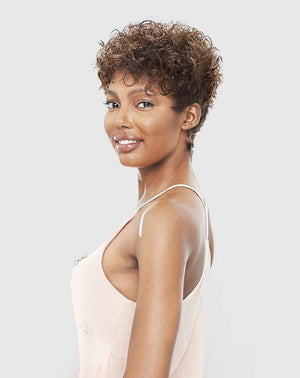VANESSA VIXEN Human Hair Collection Wigs Short Length Curly Wave Style - HH ILON (51)
