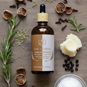 Organic Growth Oil Natural Botanical Oil Blend for All Hair Types Strengthening Reduce Hair Thining and Nourishing Formula (4 fl oz)