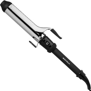 Sam Villa Professional Curling Iron Ceramic Core Hair Curling Iron 1 Inch and 1.5 Inch Extended Barrel for Long Hair Dual Voltage Curling Iron Create Shiny Waves and Curls Easy and Fast Styling