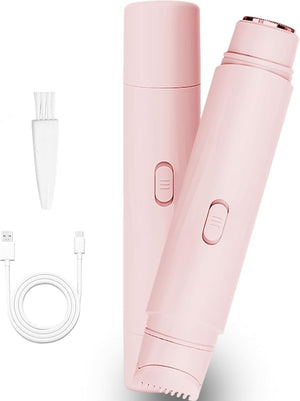 New Electric Bikini Trimmers for Women Travel Razors Glowhave Double Headed Shaver Body Hair Trimmer Rechargeable Painless Professional Shaver Suitable for Underarms Legs ArmsFace (Pink)