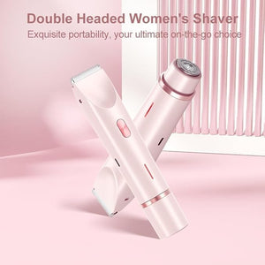 Trimmer 2.0, Electric Shaver,Ladyshaver,Bikini Trimmer,2 in 1 Women Electric Dualhead Bikini Trimmer (Pink)