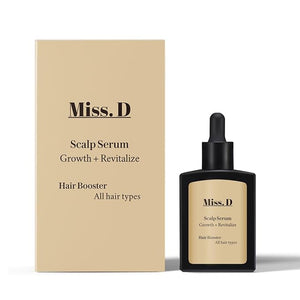 Miss. D Scalp Serum For Hair Growth - Vegan Hair Growth Treatment for All Hair Types - Non-Greasy Formula with Niacinamide Keratin Rosemary &amp Castor Oil - Fuller Thicker-Looking Hair