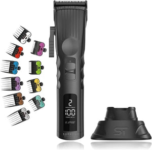 Supreme Trimmer 2Spee STC922 ? Professional Cordless Hair Clipper with Removable Blade | 210 Min Runtime 2-Speed Motor Digital Display Smooth Lever &amp Color Coded Guards