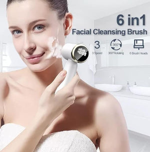 OLAZARAH | Facial Cleansing Exfoliating Face Wash Brush, Rechargeable Waterproof LCD Display Screen by OlaZarah