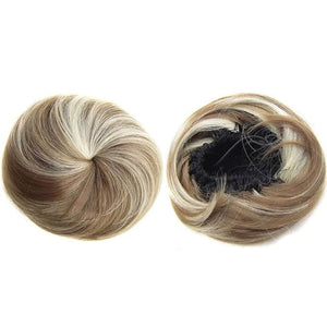 SONGCHAO Fake Hair Bun 1 Pack Donut Bun with Drawstring Ponytail Hair Extensions Synthetic Curly Bun Wig Hair Slices Hair Bun for Women Hair Accessories (Color : 9AH613)