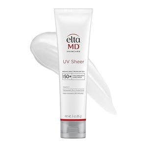 EltaMD UV Sheer Face Sunscreen, SPF 50+ No White Cast Sunscreen for Face and Body, Zinc Oxide Sunscreen Formula
