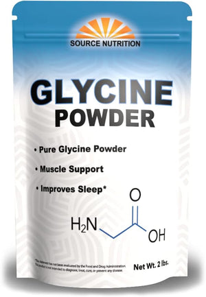 Glycine Powder (2 lbs) - Promotes Restful Sleep Muscle Energy and Strength Memory and Cognition Support (Resealable Bag)