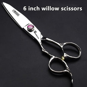 Hairdresser Professional Left-Handed Scissors Set - 6.0 Inch Hair Sparse Scissors - 440C (3pc-B)