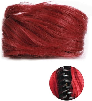 HIHELO 1-Pack Mini Claw Clip Messy Cat Ears Short Synthetic Curly Wavy Bun Extension Wig Claw Clip Women Hair Accessories (Color : 21)