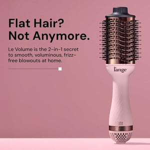 L'ANGE HAIR Le Volume 2-in-1 Titanium Blow Dryer Brush | Hot Air Brush for Hair Drying &amp; Styling | Ionic Oval Barrel for Smooth, Frizz-Free Volume | (Blush ? 60mm)