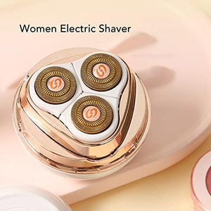 Electric Razors for Women, 3 Blades Facial Hair Removal with Detachable Head for Women's Legs, Bikini, Face, Lips Hairs, 360 Degrees Shaver for Women, Easy to Clean