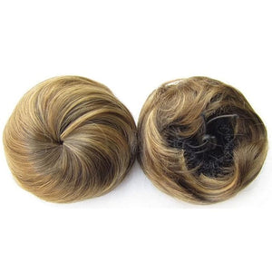 SONGCHAO Fake Hair Bun 1 Pack Donut Bun with Drawstring Ponytail Hair Extensions Synthetic Curly Bun Wig Hair Slices Hair Bun for Women Hair Accessories (Color : 12H24)