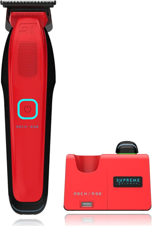 Supreme Trimmer Recharge ST777 ? Professional Barber Trimmer with 2 Removable Batteries | 8000 RPM Motor Zero Gap DLC Blades Smart Charging Dock USB-C Fast Charge