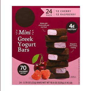 Greek Cherry Raspberry Yogurt Bars Mini Bars Pack 24 pk./0.78 oz.