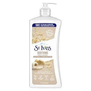 St. Ives Soothing Hand &amp Body Lotion for Women with Pump Daily Moisturizer Oatmeal and Shea Butter for Dry Skin Made with 100% Natural Moisturizers 21 fl oz 4 Pack