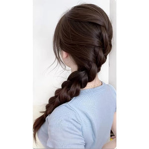 Ponytail Extension Claw Clip in Braided Ponytail Hair Extensions Synthetic Braids Pony Tail Hairpiece for Women (Brown)