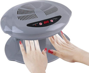 Nail Dryer Intelligent Sensor Hot &amp Cold Air Nail Polish Drying Fan Manicure Tool(110V-Silver)
