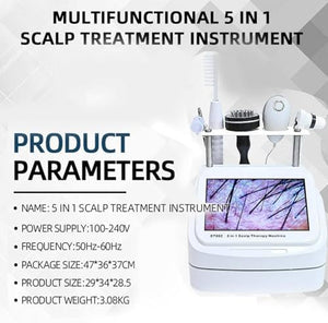 10 Inch Multifunctional Hair Analyzer | Scalp Detector &amp; Follicle Tester | Moisture, Oil &amp; Flexibility Monitor | Ideal for Hair Loss Treatment (White)
