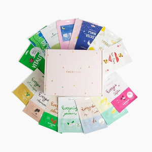 FACETORY K-Beauty Sheet Mask Gift Set ? 15 Premium Korean Face Masks in Stylish Gift Box | Hydrating Brightening &amp Soothing Skincare Variety Pack