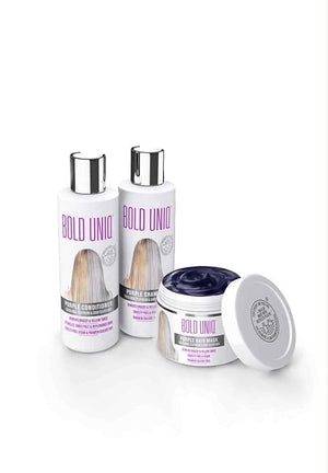 Purple Shampoo Conditioner &amp Mask Trio Gift Set. Removes Brassy Yellow Tones. Lightens Blonde Platinum Ash Silver &amp Grays. Paraben &amp Sulfate Free. PETA Approved Cruelty-free and 100% V