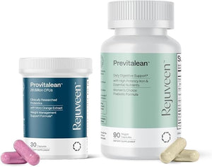 GLP-1 Support Duo | Metabolism Support, Cravings Dampener + Prebiotics | GLP-1 Booster to Feel Firmer &amp; Toned | Provitalean 30Ct &amp; Previtalean 90Ct