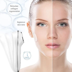 TOUCHBeauty Face Massager Hot and Cold 42¡É &amp 6¡É Electric Facial Device for Skin Tightening Vibration Massager for Puffy Eyes Wrinkles &amp Anti-Aging Rechargeable Beauty Tool (Starlight White