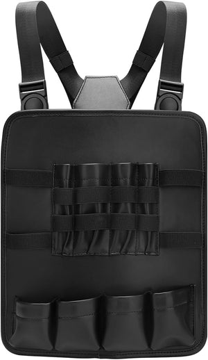 CGBARBER Leather Fashionable &amp; Functional Chest Rig Bag for Barbers, Haircut Tools&amp;Hairdresser scissor Shears Bag (Black)