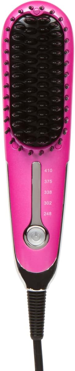 Head Kandy Side Kick | Travel Side Hair Straightener Brush | Compact Design| Great for Short Hair Bangs Touch Ups | Pink