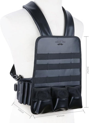 Hairdresser Scissor Holster Pouch Bag Leather Chest Rigs Bag Vest Barber Vest Haircut Tools&ampHairdresser scissor Shears Bag13 * 9.7 In