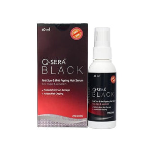 Q..S..e..r.a B.l.a.c.k. Anti Sun And Anti-Ageing Hair Serum | For Men and Women | Repairing Damaged Hair | Protection From Sun Damage | Dermatologist Recommended | 60 ML