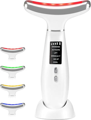 Red Light Therapy for Face Facial Massager Skin Care Device for Anti-Aging at-Home Lifting &amp Tightening Loose Skin (Pearl White)