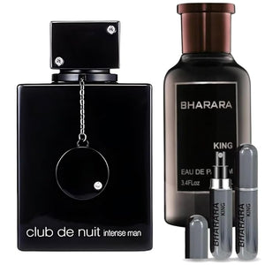 Men's Bundle Club Nuit Intense Man 3.6oz EDT &amp King 3.4oz EDP &amp 1 Empty Travel Perfume Atomizer Gift -Spicy Woody Sweet-Long Lasting for Men