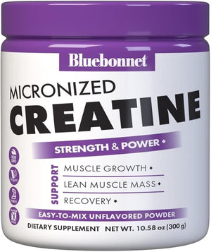 BlueBonnet Nutrition Micronized Creatine Monohydrate 5 g ? Supports Lean Muscle Mass* - Non-GMO Vegan Kosher Certified Gluten-Free Soy-Free Milk-Free ? Unflavored 10.58 OZ 60 Servings