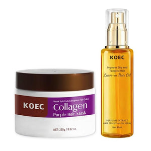 KOEC Purple Collagen Hair Mask with Perfume Oil for Blond Silver and Dyed HairDeep Conditioning Hair Mask Hydrating and Moisturizing Damaged Hair 8.82Fl Oz2.71 Fl Oz