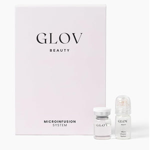 Glov Beauty Micro Infusion System for Face &amp Lips ? 0.25mm 24k Gold Cosmetic Facial Stamp with Hyaluronic Acid Collagen Peptides &amp Licorice Root Serum Ampoules (2x Infusion Application 6x Se