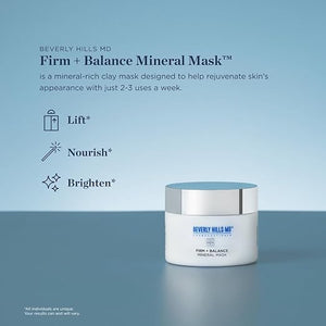 Beverly Hills MD Firm + Balance Mineral Mask for Aging Skin- Exfoliating Clay Mask for Evening Complexion- Lift Firm Tighten Skin w/Pineapple &amp Papaya Enzymes Tripeptides Kakadu Plum
