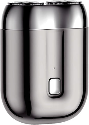 New Model Mini Dual-Head Electric Shaver, Upgrade Pocket Shaver, Washable Double Head Razor, USB Electric Mini Portable Razor, Rechargeable Waterproof Compact Electric Shaver(Four Color) (Gray)
