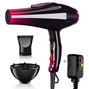 Professional Hair Dryer Powerful 3500 Watt Blow Dryer Salon Ceramic Tourmaline Ionic High Power Blow DryerQuick Dry Hair Dryers with AC Motor Concentrator Diffuser Attachments