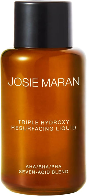 Josie Maran Triple Hydroxy Resurfacing Liquid - Anti-Aging Exfoliating Toner with Azelaic Glycolic Mandelic Acid &amp Alpha Hydroxy Acid for Even Skin Tone &amp Smooth Youthful-Looking Skin (1.7