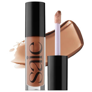 Saie Glossybounce - Hydrating Lip Gloss and Tinted Lip Oil Hybrid with Hyaluronic Acid &amp; Jojoba Oil for Non-Sticky, Ultra-Shiny, Plump &amp; Soft Lips - Everyday Makeup Essential - Push (.17 oz)