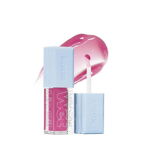 Kosas Wet Lip Oil Gloss ? Plumping Peptide Lip Treatment Gloss in Sheer Pinkish Lavender, Hydrating with Hyaluronic Acid, Peptides &amp; Plant Oils, Non-Sticky, Vegan, Clean Beauty (Grapesicle) 0.15 o