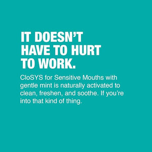 CloSYS Sensitive Mouthwash Pack of 48 Pefect for Dental Offices Gentle Mint Alcohol Free Dye Free pH Balanced Helps Soothe Mouth Sensitivity Fights Bad Breath 3.4oz Mouth Rinse TSA Approved