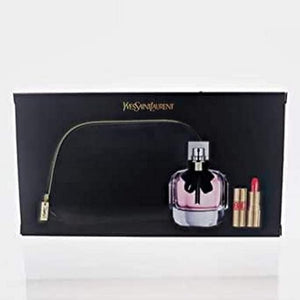 MON PARIS YSL By Yves Saint Laurent | 3 Piece Gift Set - 3.0 Oz Eau De Parfum Spray, Lipstick, Pouch | Fragrance For Women