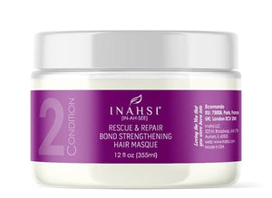 Inahsi Rescue &amp Repair Bond Strengthening Hair Masque | Deep Conditioner for Men Women or Kids with Curly Hair | Hair Products for Naturally Curly Hair 12 oz | Made in the USA