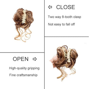 Hair Accessories Synthetic Hair Bun Messy Curly Bun Claw Clip Bun Headband Wig Ponytail Hair Extensions Women Wig Hair Bun Hair Pieces For Women(SW207-04)
