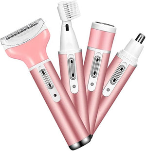 Electric Shaver Women, 4 in 1 Women's Shaver Face, Nose, Eyebrows and Body, Electric Bikini Trimmer (Figure)